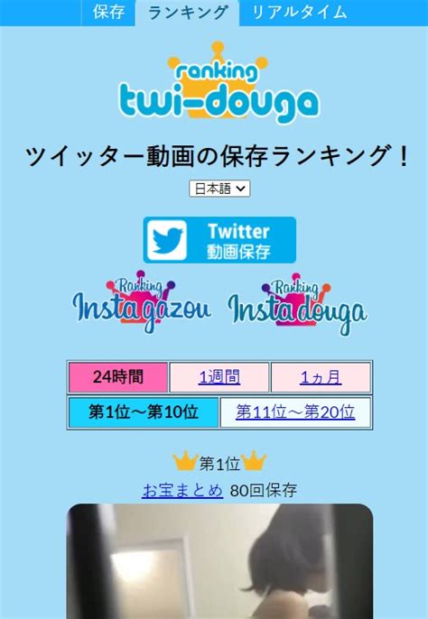 Twitter動画保存ランキング（24時間） 